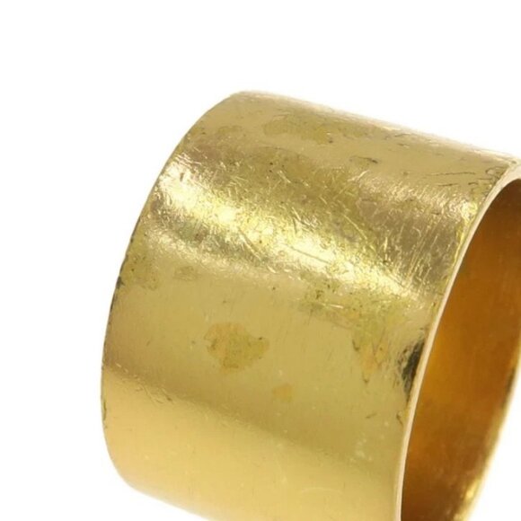 CHANEL CC Logo Rhinestone Band Ring size US6.25 Gold Tone 01A Auth - Picture 5 of 10